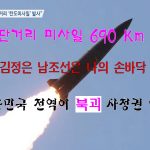 [시사] 북괴 김정은 단거리 미사일 사정거리 690 Km 발사, 대한민국은 내 손바닥 안에 있소이다